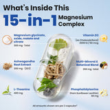 VEV Magnesium Complex 300mg capsules with a glass of water