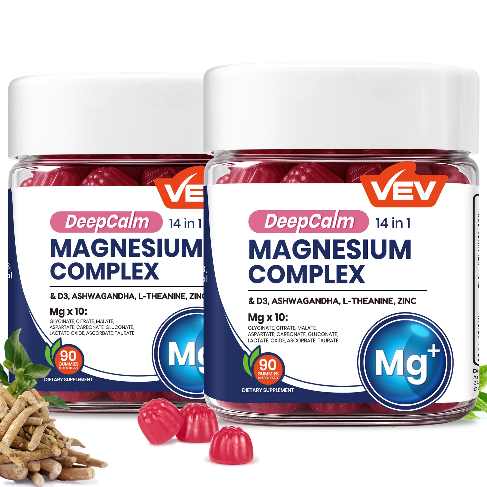 VEV Magnesium Gummies 350mg bottle front view