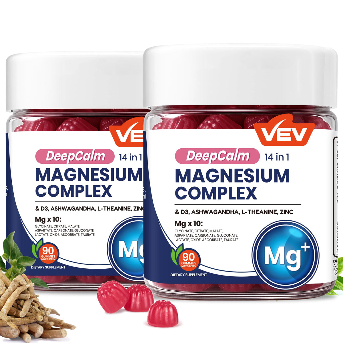 VEV Magnesium Gummies 350mg bottle front view