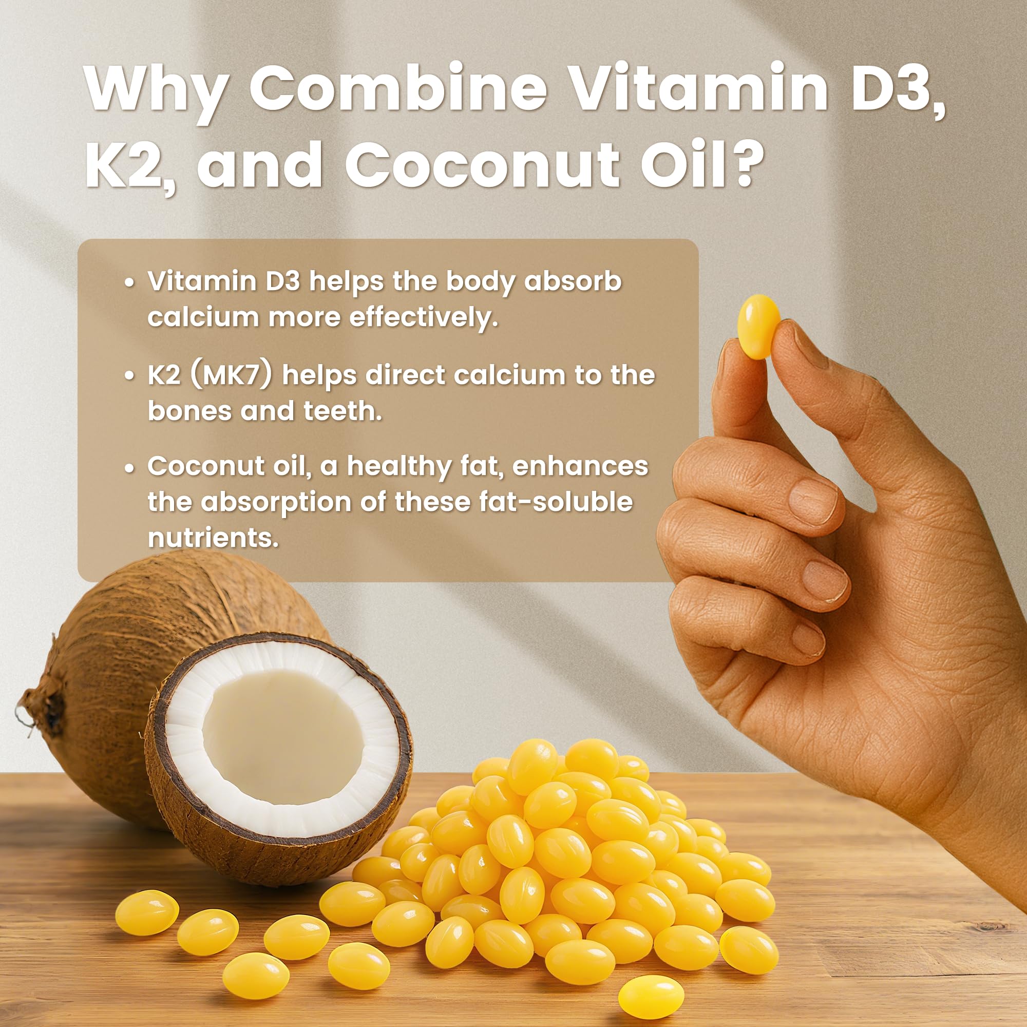 VEV Vitamin D3 & K2 Softgels 5000 IU packaging