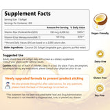 VEV Vitamin D3 & K2 Supplement 4000 IU softgel back view