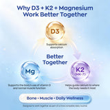 Vevoec Vitamin D3 K2 Magnesium Supplement 5000 IU capsule back view