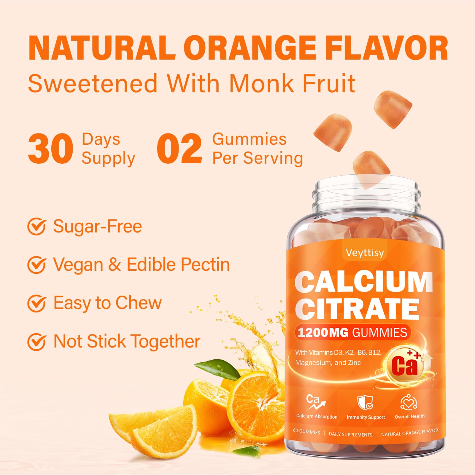 Veyttisy Calcium Citrate Gummies 1200mg lifestyle scene
