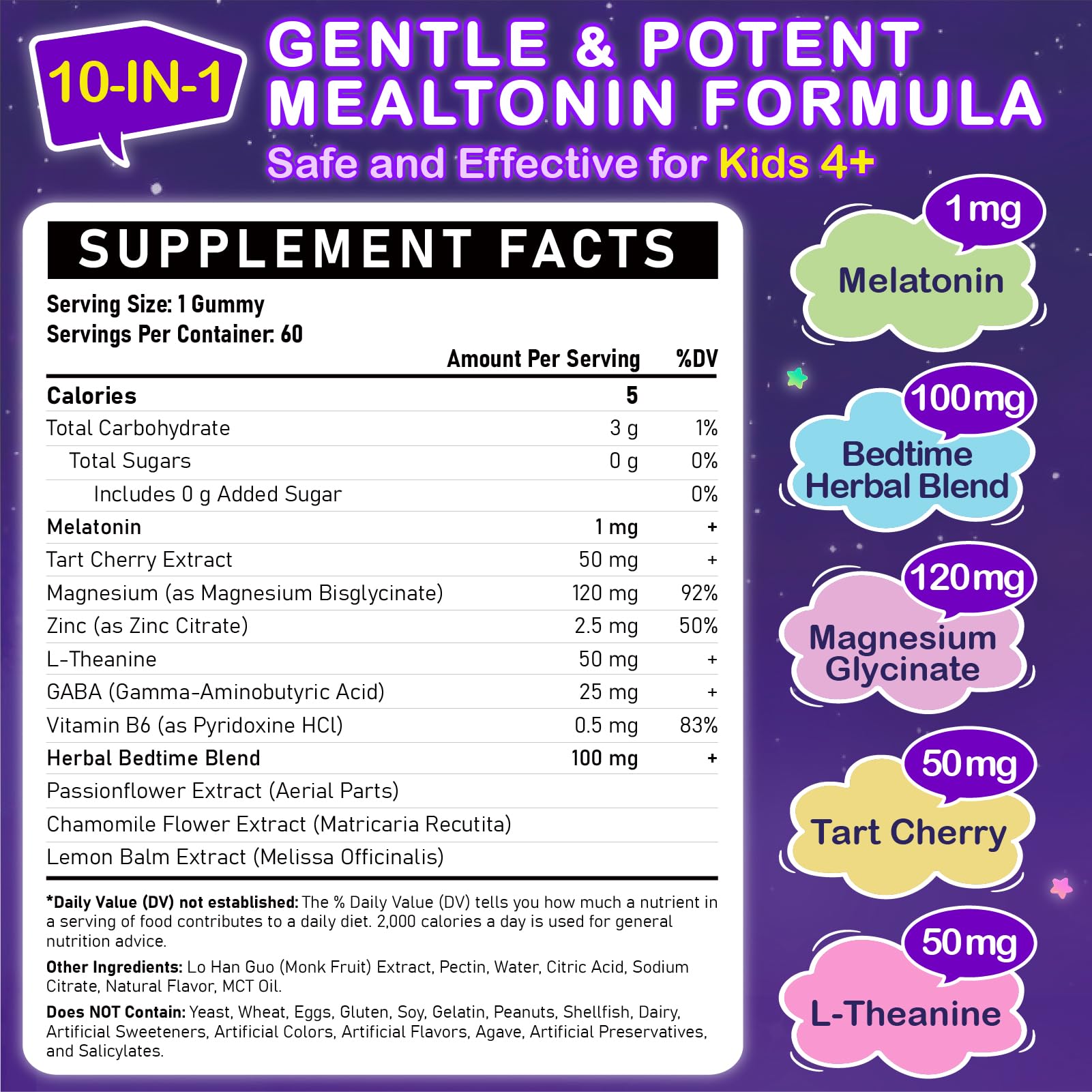 Veyttisy Kids Melatonin Gummies 1mg mixed berry flavour