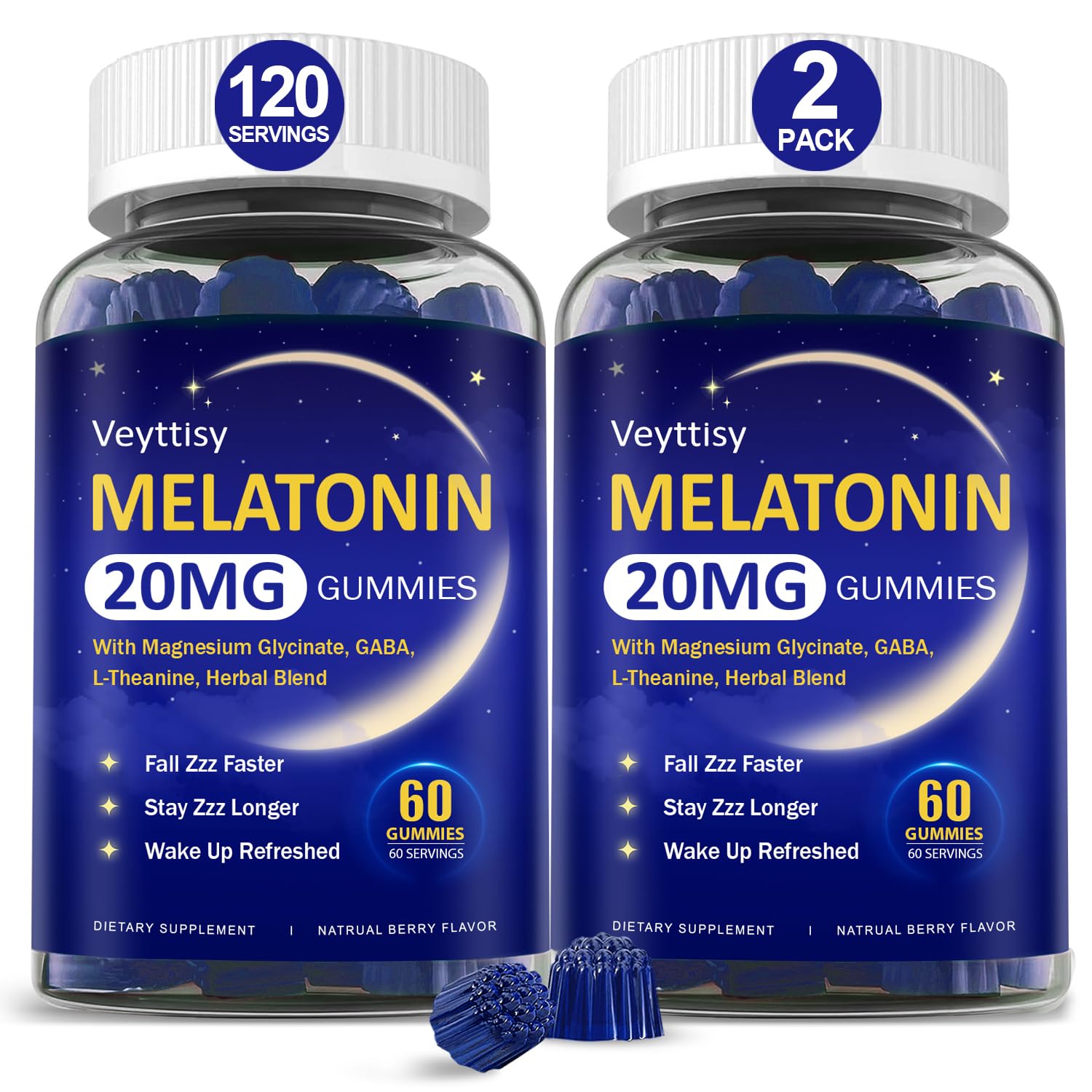 Veyttisy Melatonin Gummies 20mg front view with packaging