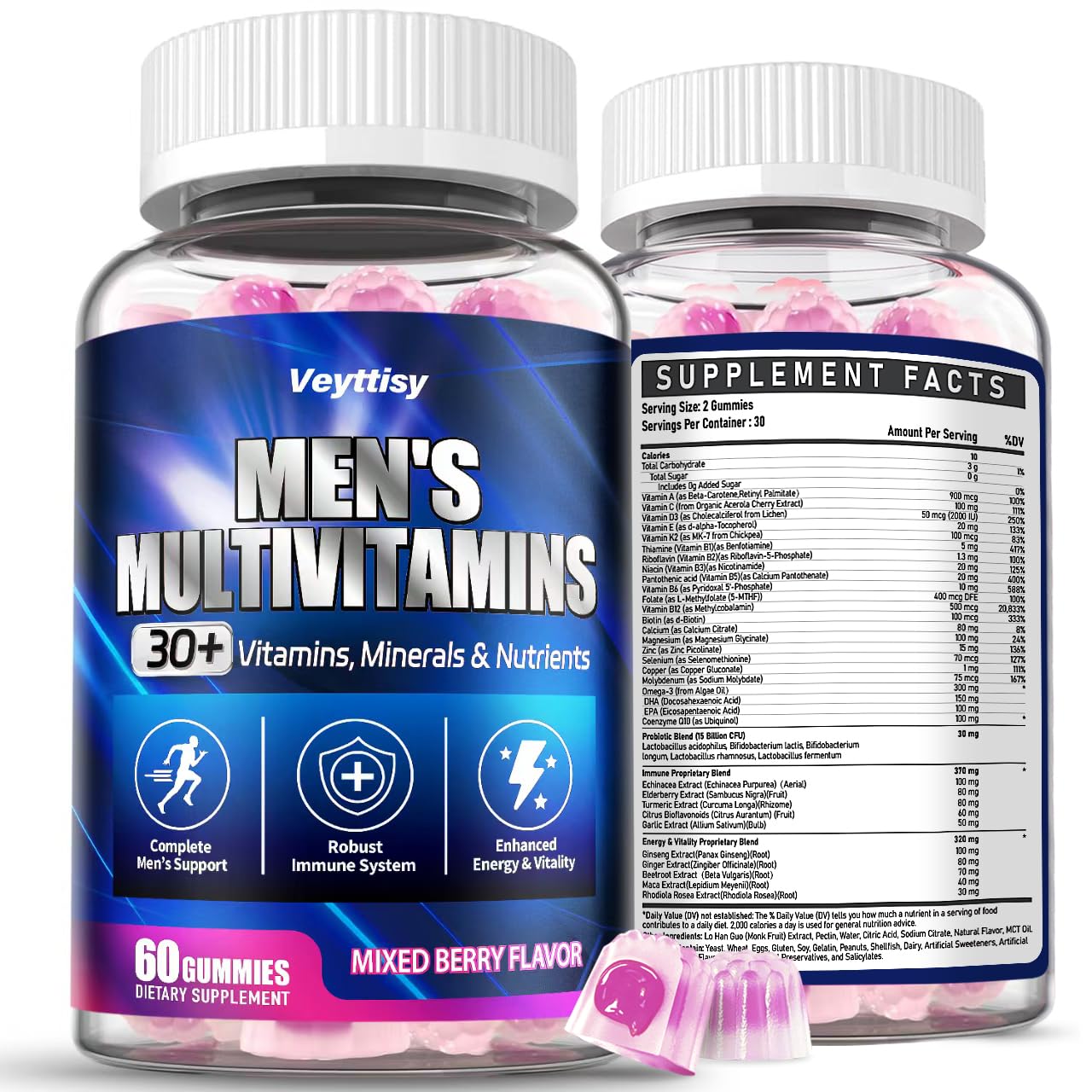 Veyttisy Multivitamin Gummies for Men front view packaging