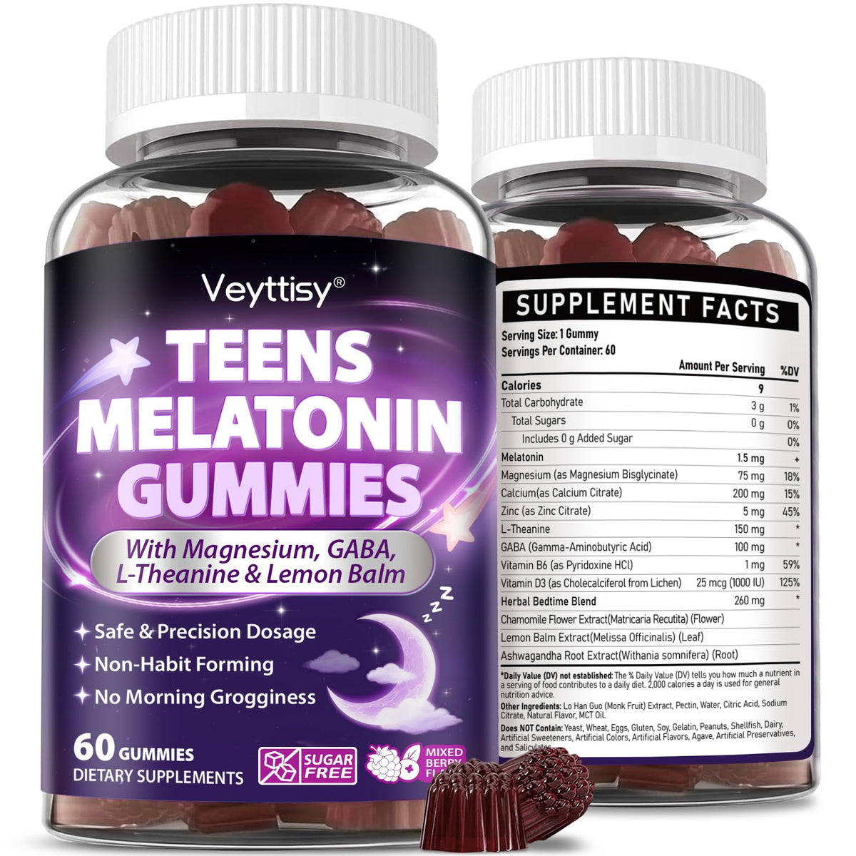 Veyttisy Teens Melatonin Gummies 1.5mg front view