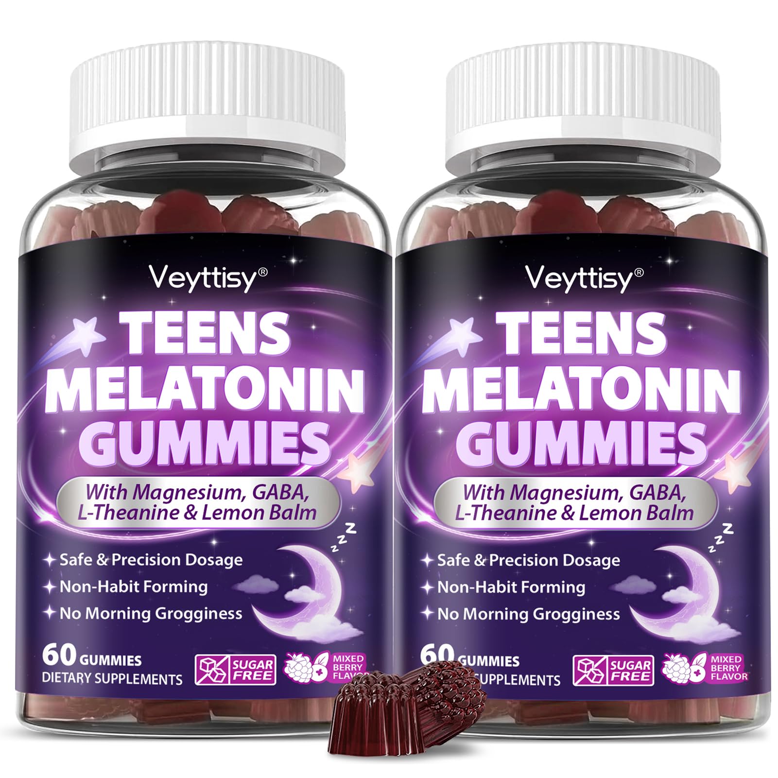 Veyttisy Teens Melatonin Gummies front view with packaging