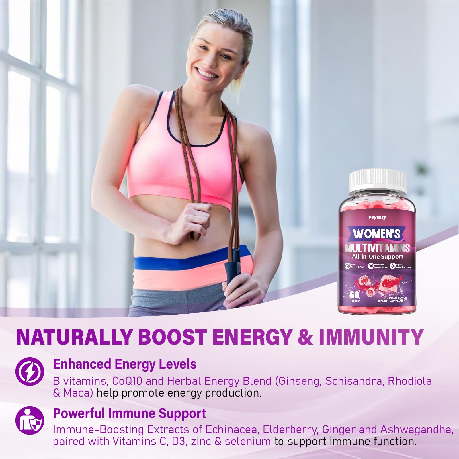 Veyttisy Women's Multivitamin Gummies ingredients list on packaging