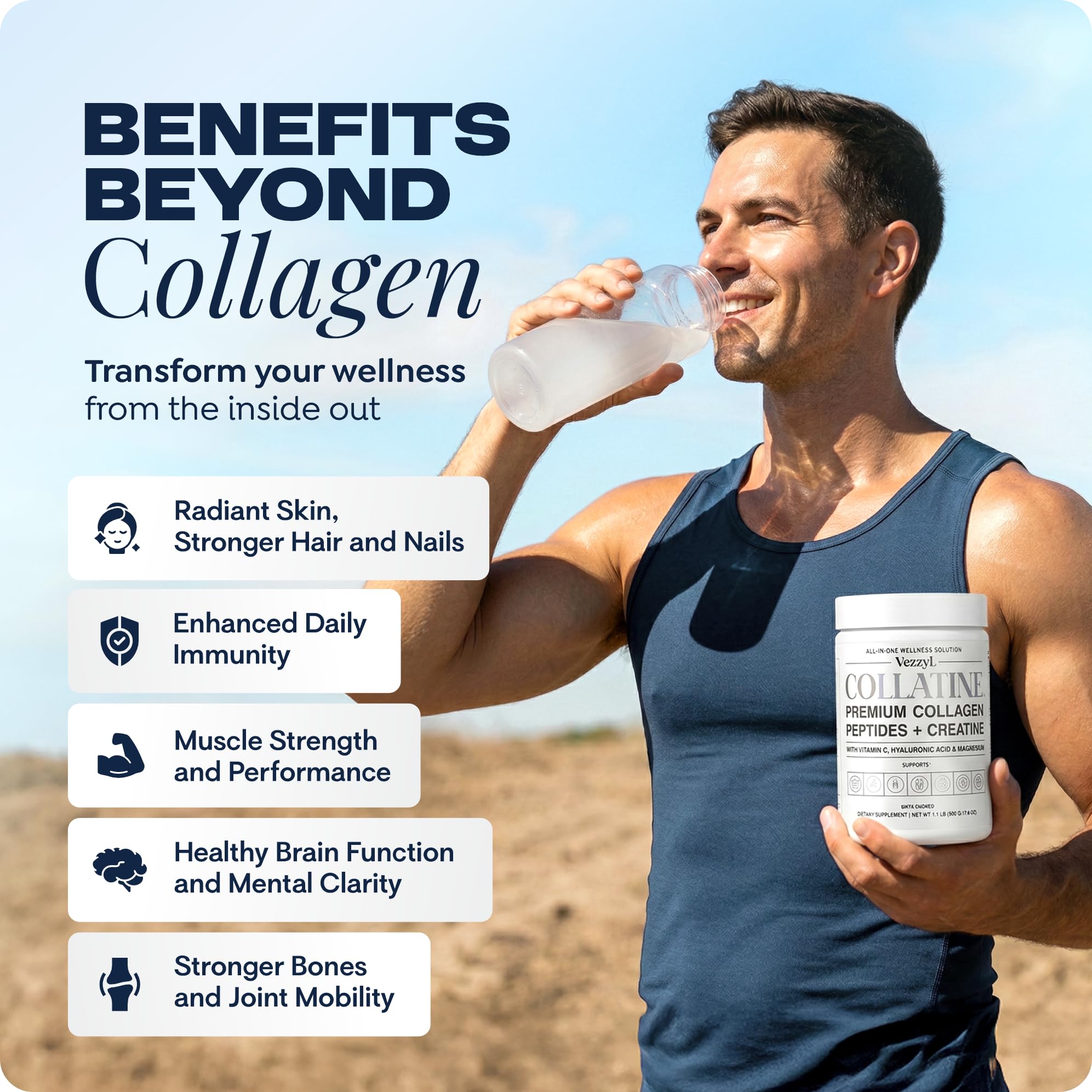 Vezzyl Collagen Supplement 600g packaging details