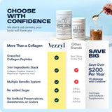 Vezzyl Collagen Supplement displayed on a wooden table