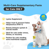 VFCARE L-Lysine Cat Supplement displayed in a bowl