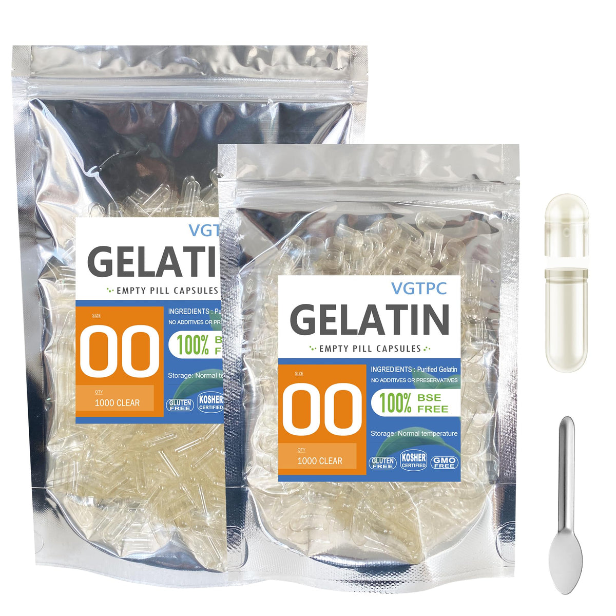VGTPC Empty Gelatin Capsules Size 00 packaging front view