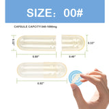 VGTPC Empty Gelatin Capsules Size 00 showing capsules in bulk