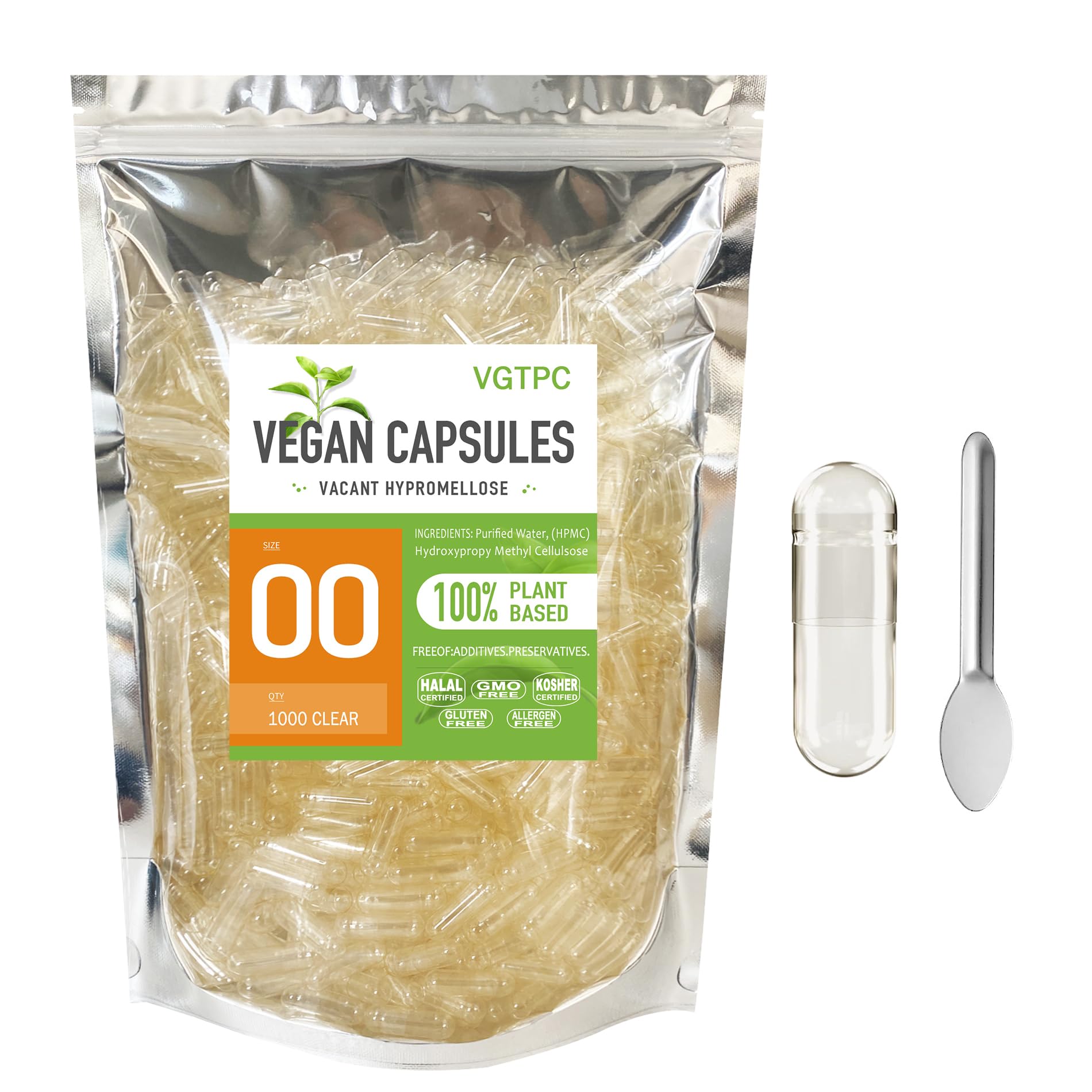 VGTPC Empty Vegetarian Capsules Size 00 front view