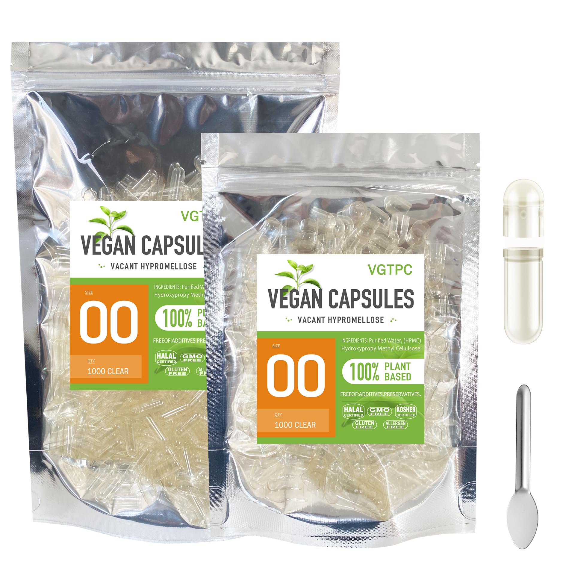 VGTPC Empty Vegetarian Capsules Size 00 front view