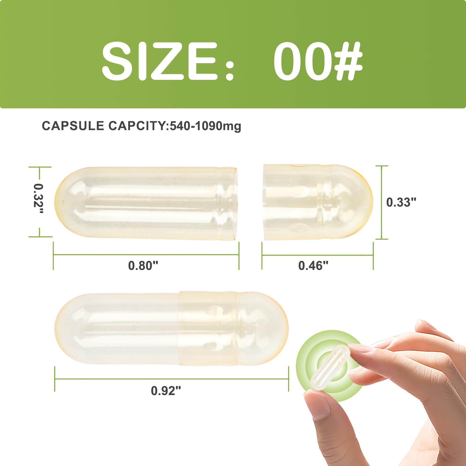 VGTPC Empty Vegetarian Capsules Size 00 packaging