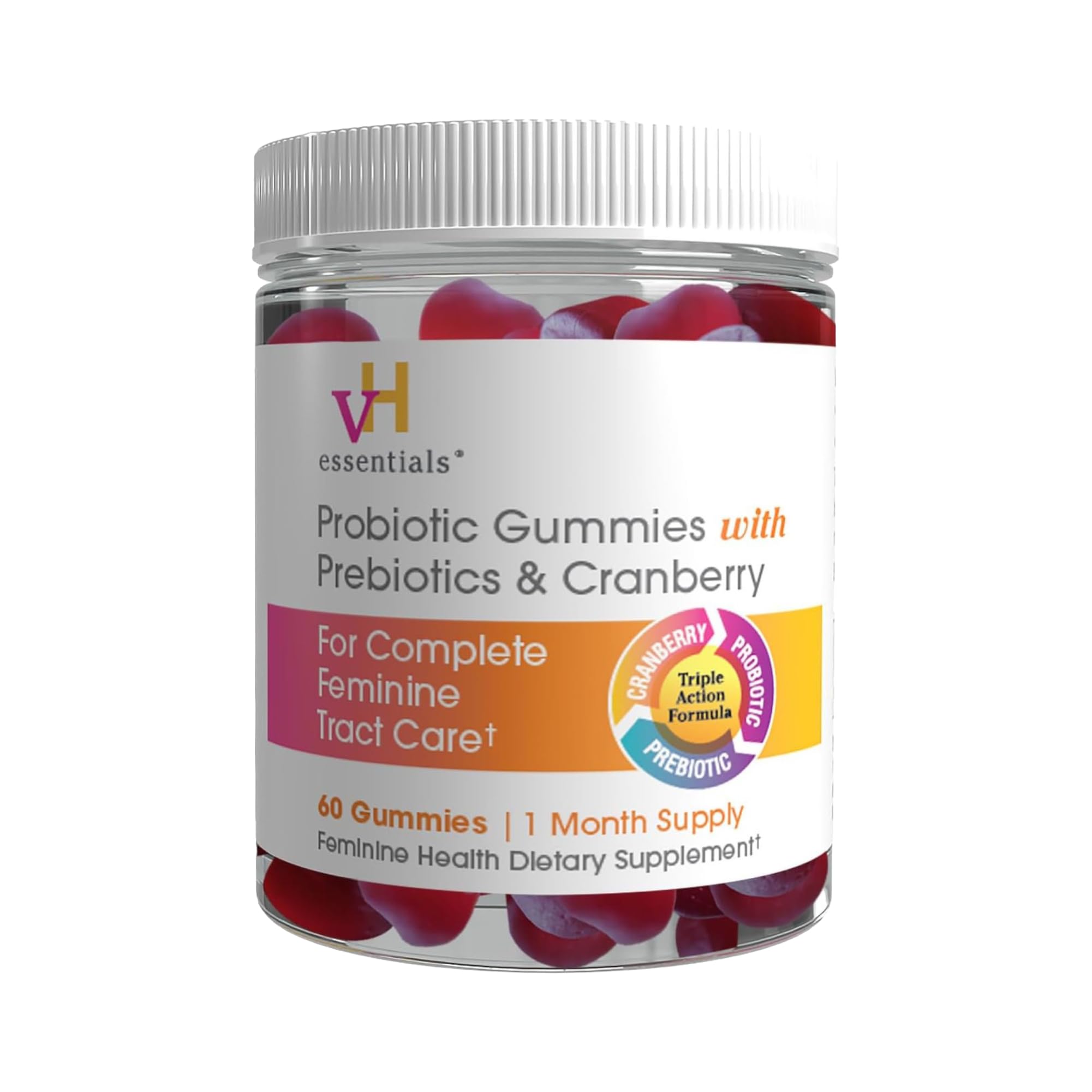 vH essentials Probiotic Gummies 60 count bottle front view