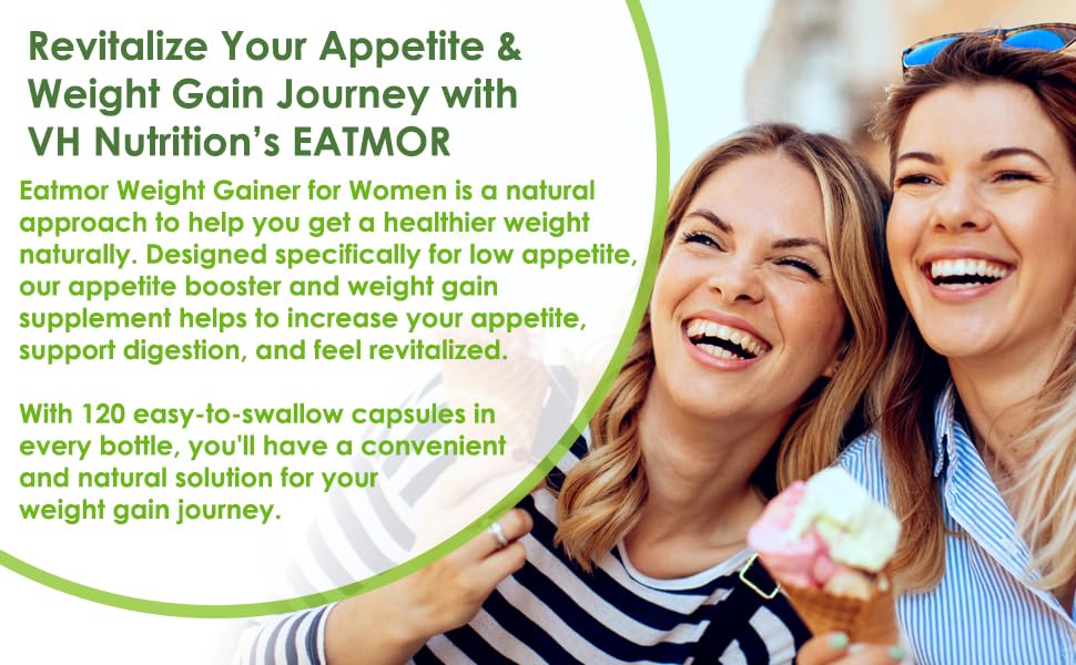 VH Nutrition Eatmor Weight Gain Pills bottle side view