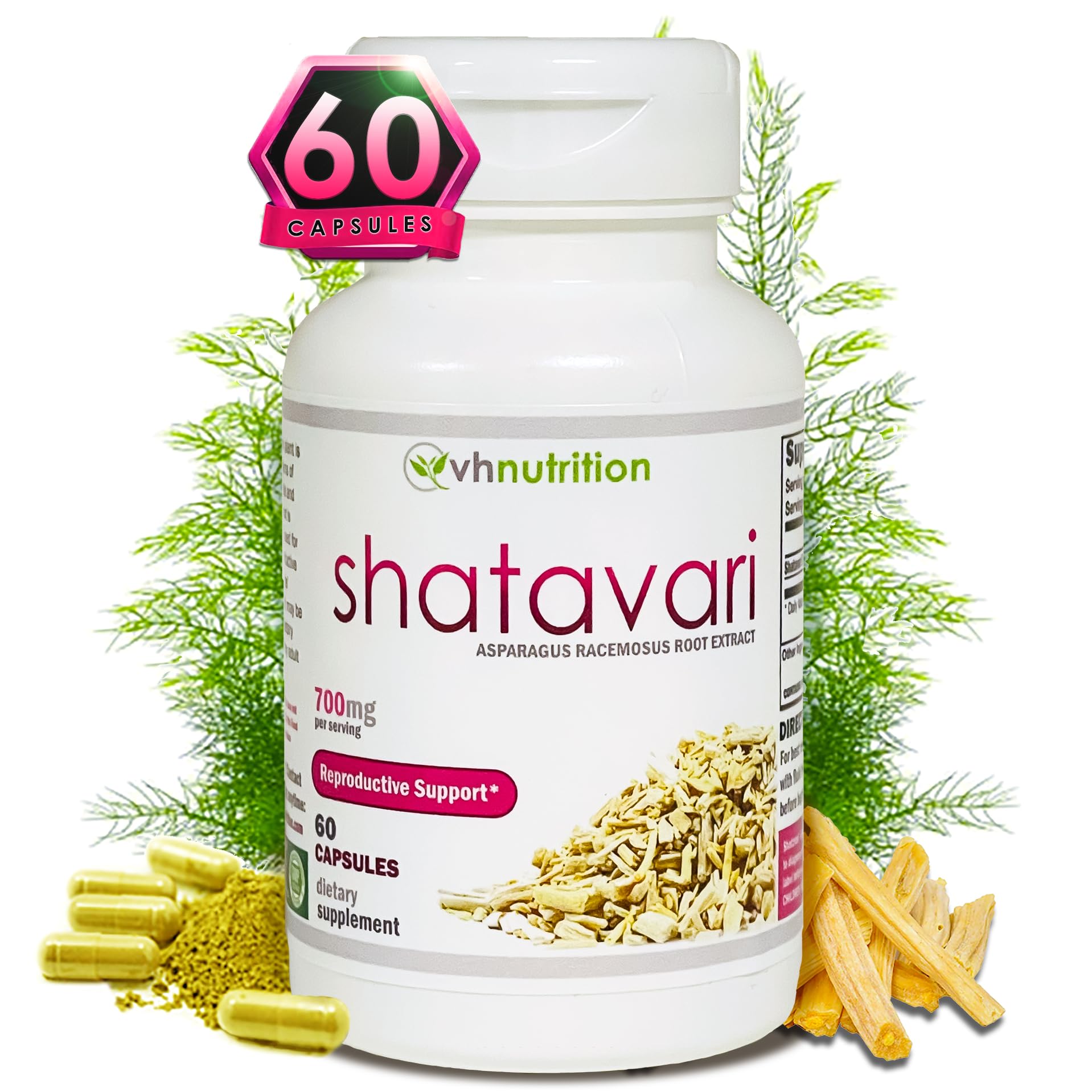 VH Nutrition Shatavari Extract Powder 700mg front view