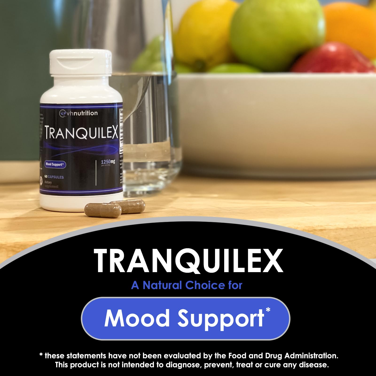 VH Nutrition Tranquilex Kava Kava Supplement side view