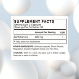 VHC Benfotiamine 600mg supplement back view with ingredients
