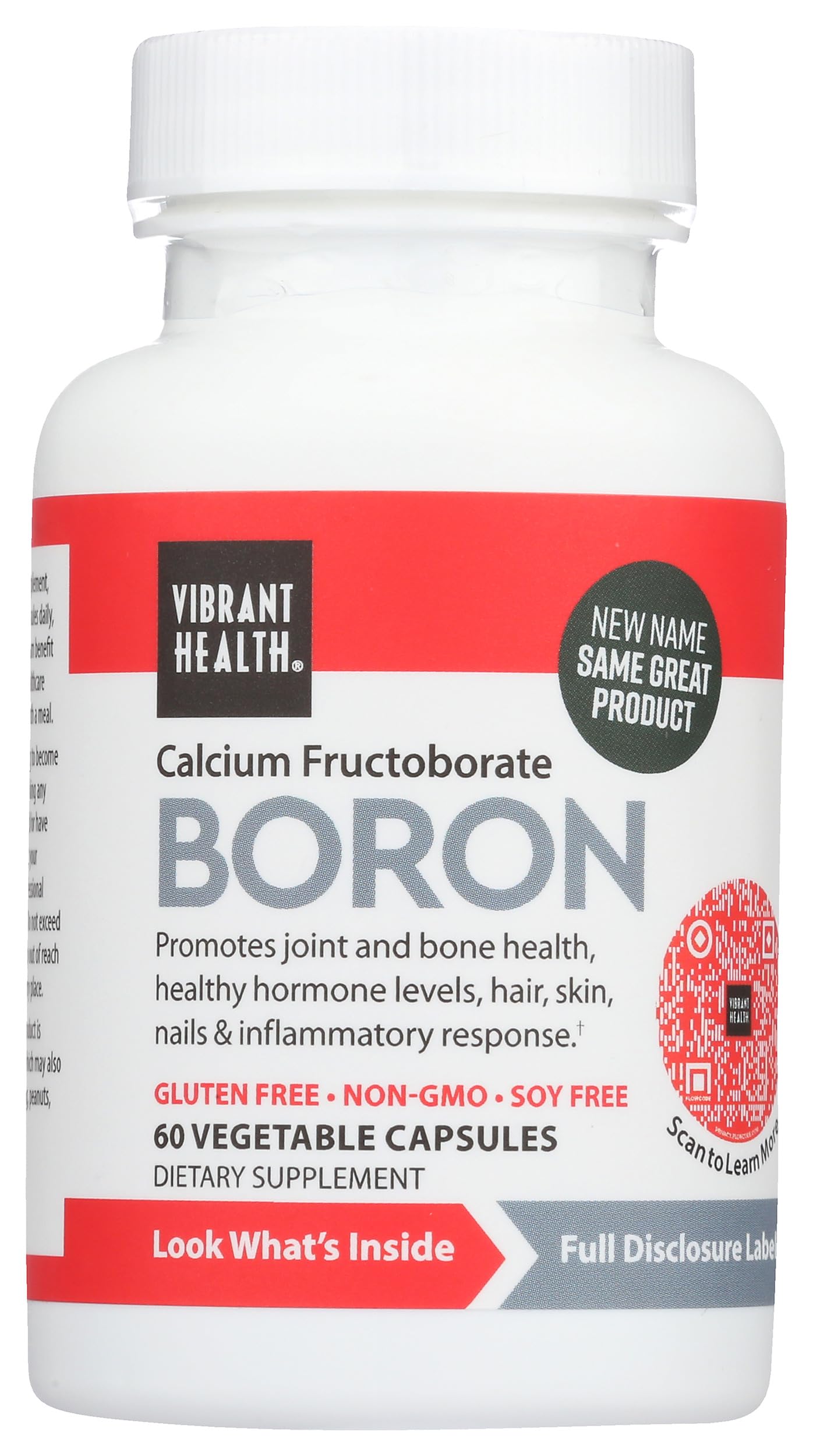 Vibrant Health Boron Supplement 58g packaging on a wooden table