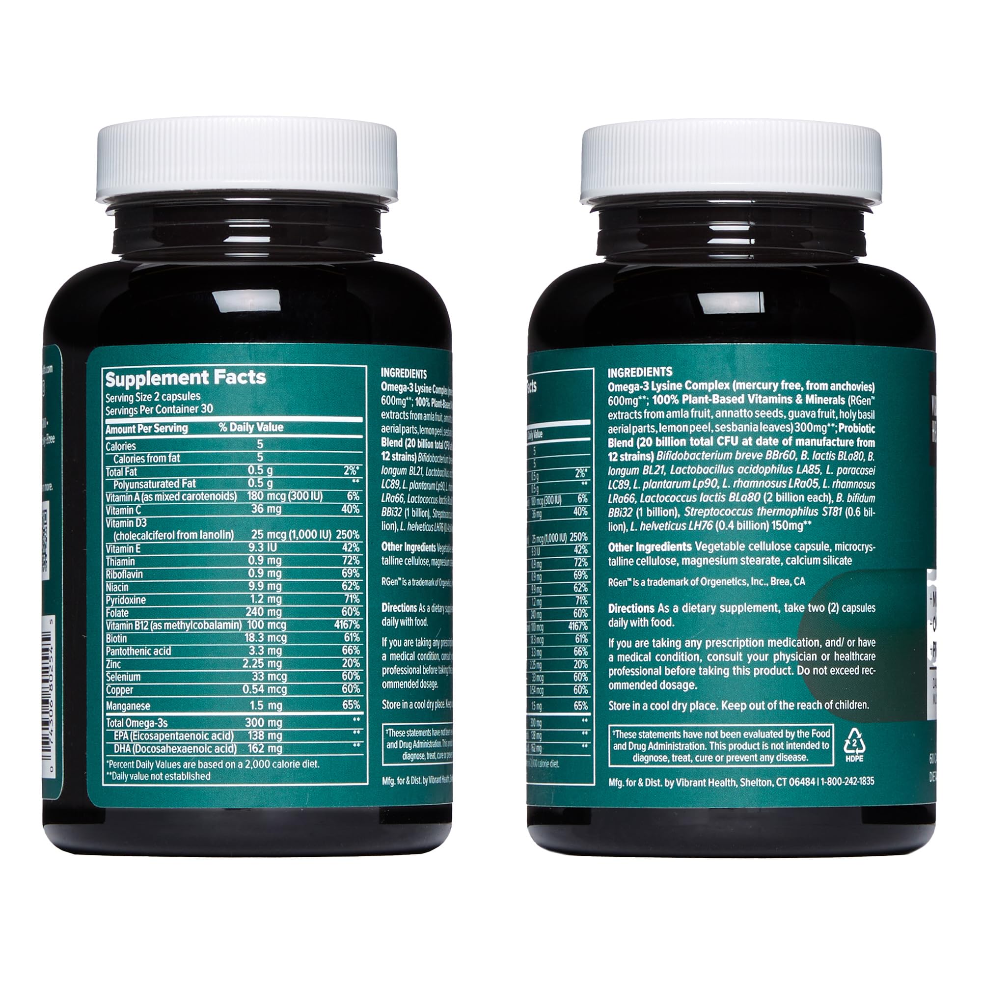 Vibrant Health Cranberry Supplement capsules on a table