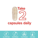 Vibrant Health Gigartina Red Marine Algae Capsules on a wooden table