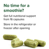Vibrant Health Spirulina Capsules open bottle showing capsules