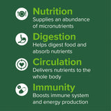 Vibrant Health Spirulina Capsules with a measuring spoon for dosage