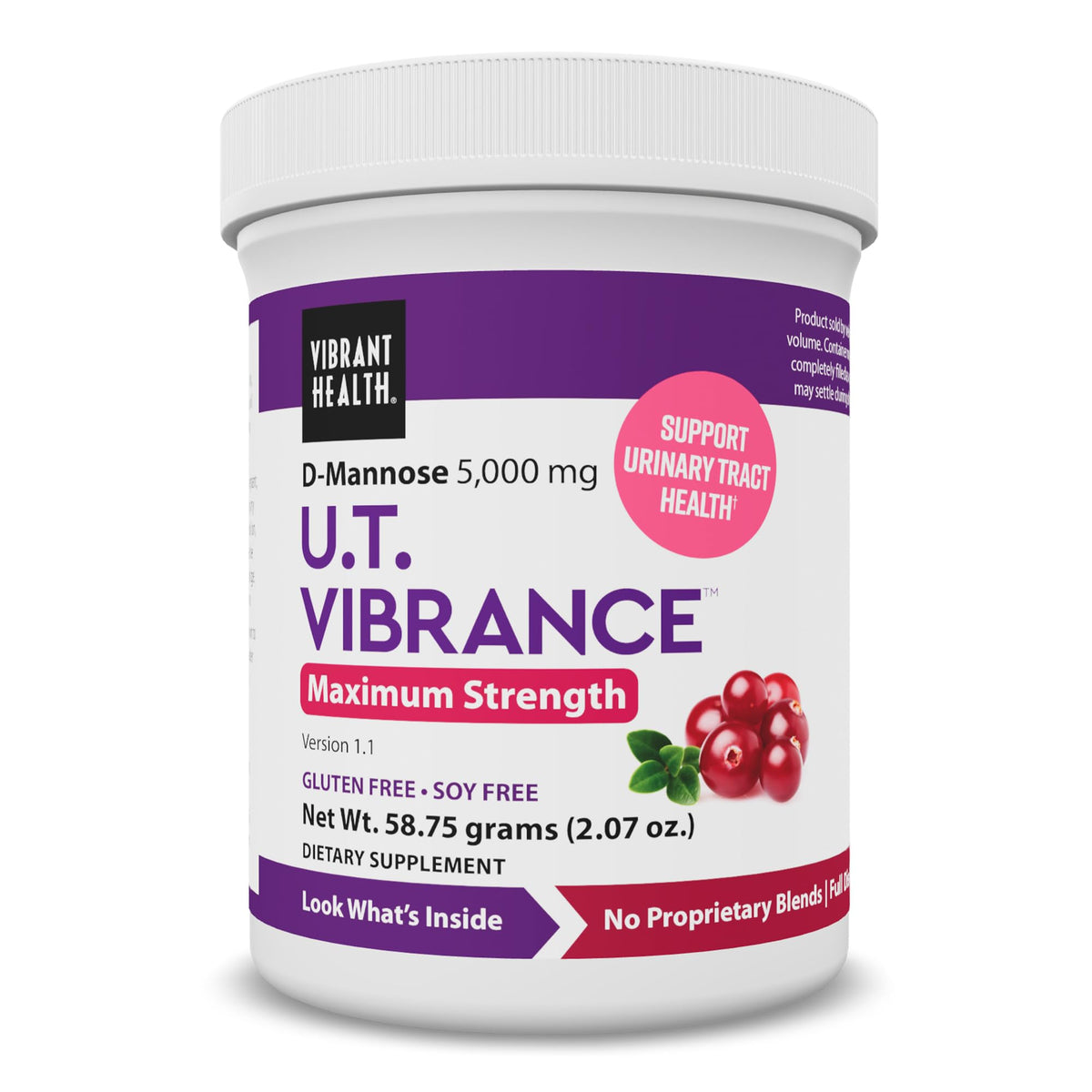 Vibrant Health U.T. Vibrance 57g supplement front view