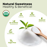 Viccoky Organic Stevia Powder back view with ingredient list