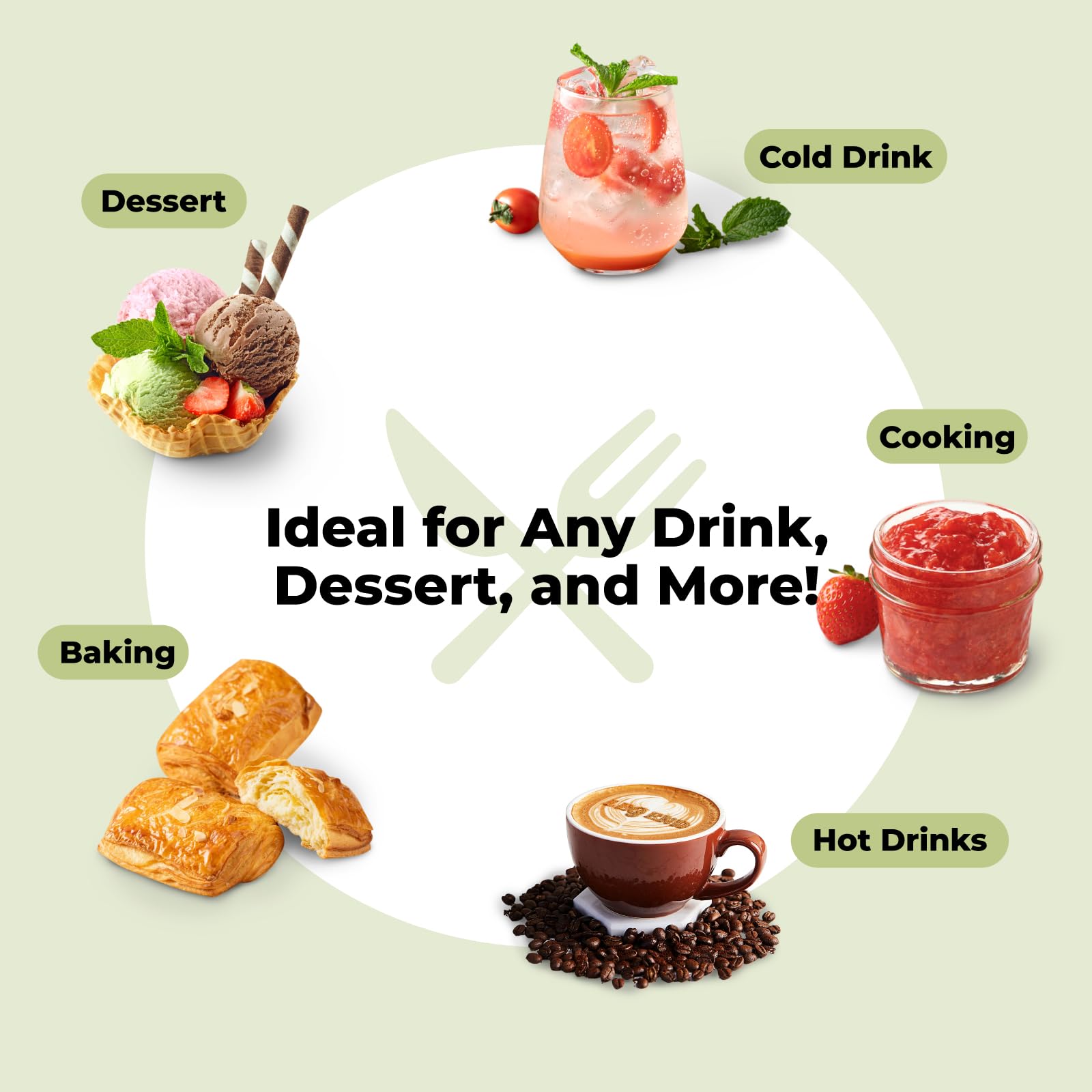 Viccoky Organic Stevia Powder with fresh fruits