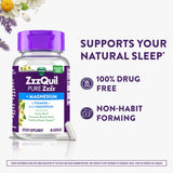 Vicks ZzzQuil PURE Zzzs +Magnesium Capsules back view