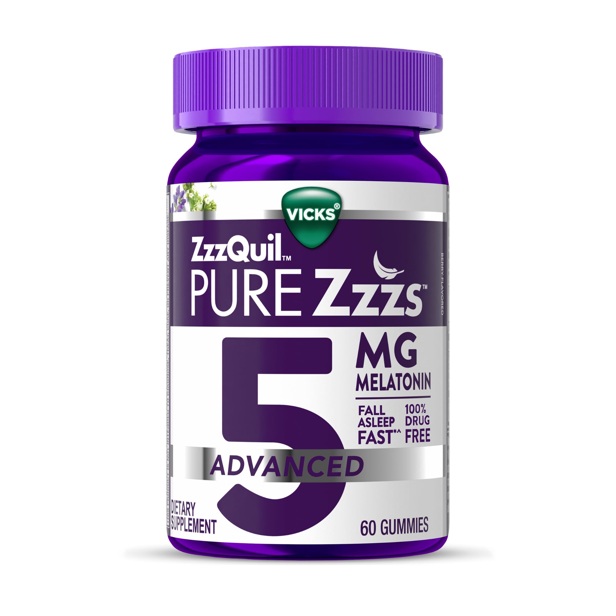 Vicks ZzzQuil PURE Zzzs Melatonin Gummies 5mg front view