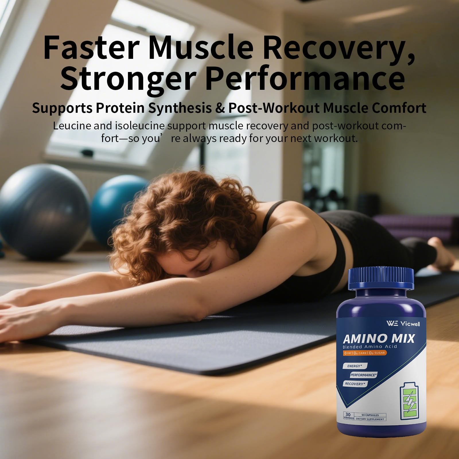 Vicwell Amino Acid Supplement back view with nutritional information
