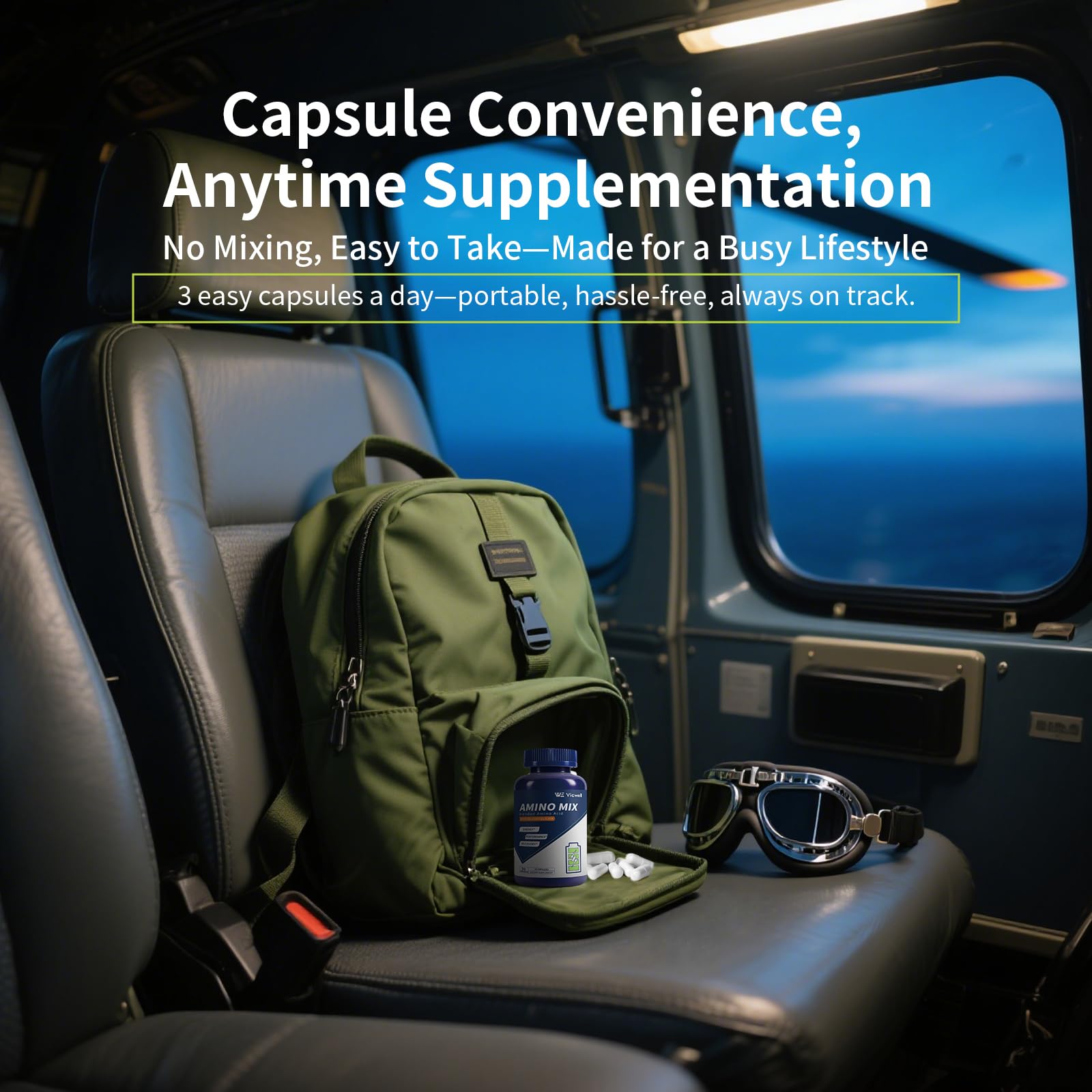 Vicwell Amino Acid Supplement bottle with dosage