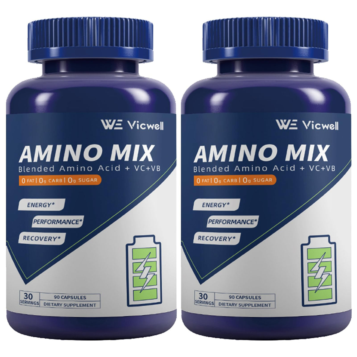 Vicwell Amino Acid Supplement front view with two bottles