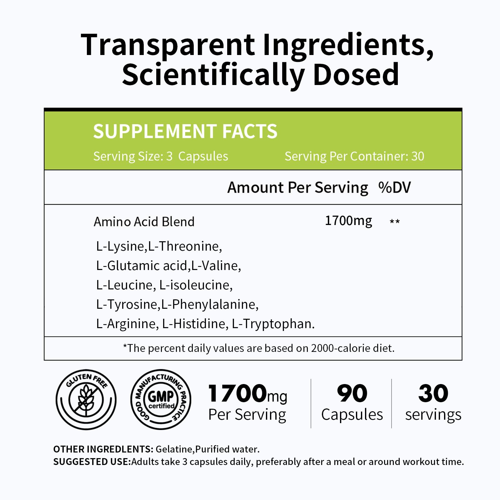 Vicwell Amino Acid Supplement with a measuring scoop