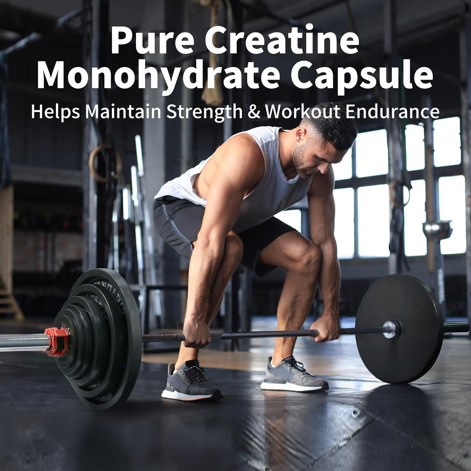 Vicwell Creatine Monohydrate Capsules side view showing capsule size