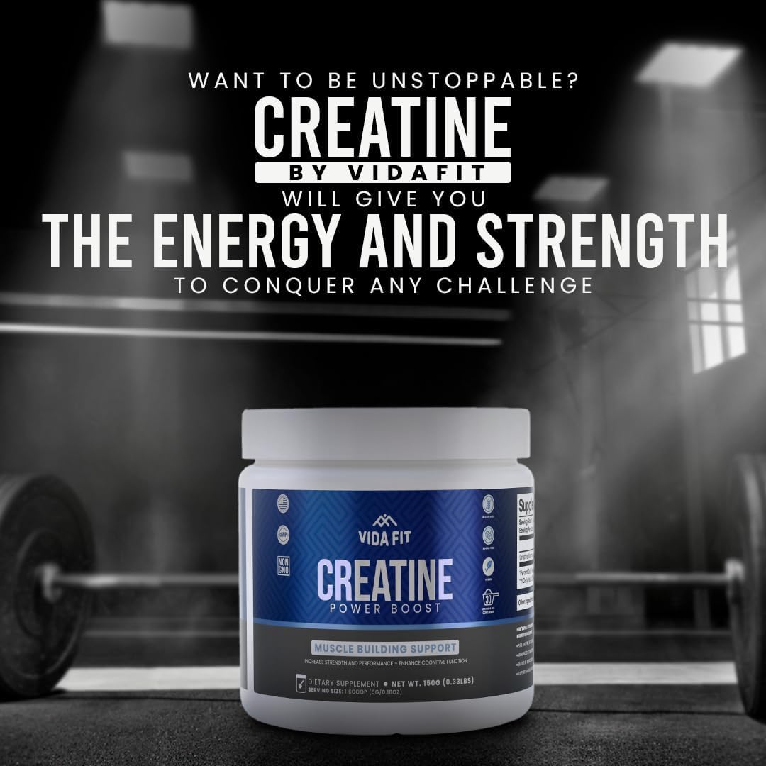 Vida Fit Creatine Monohydrate 150g back view packaging