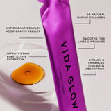 Vida Glow Collagen Peptides Liquid Supplement 454g berry flavour close-up