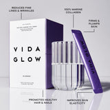 Vida Glow Marine Collagen Powder sachets in packaging