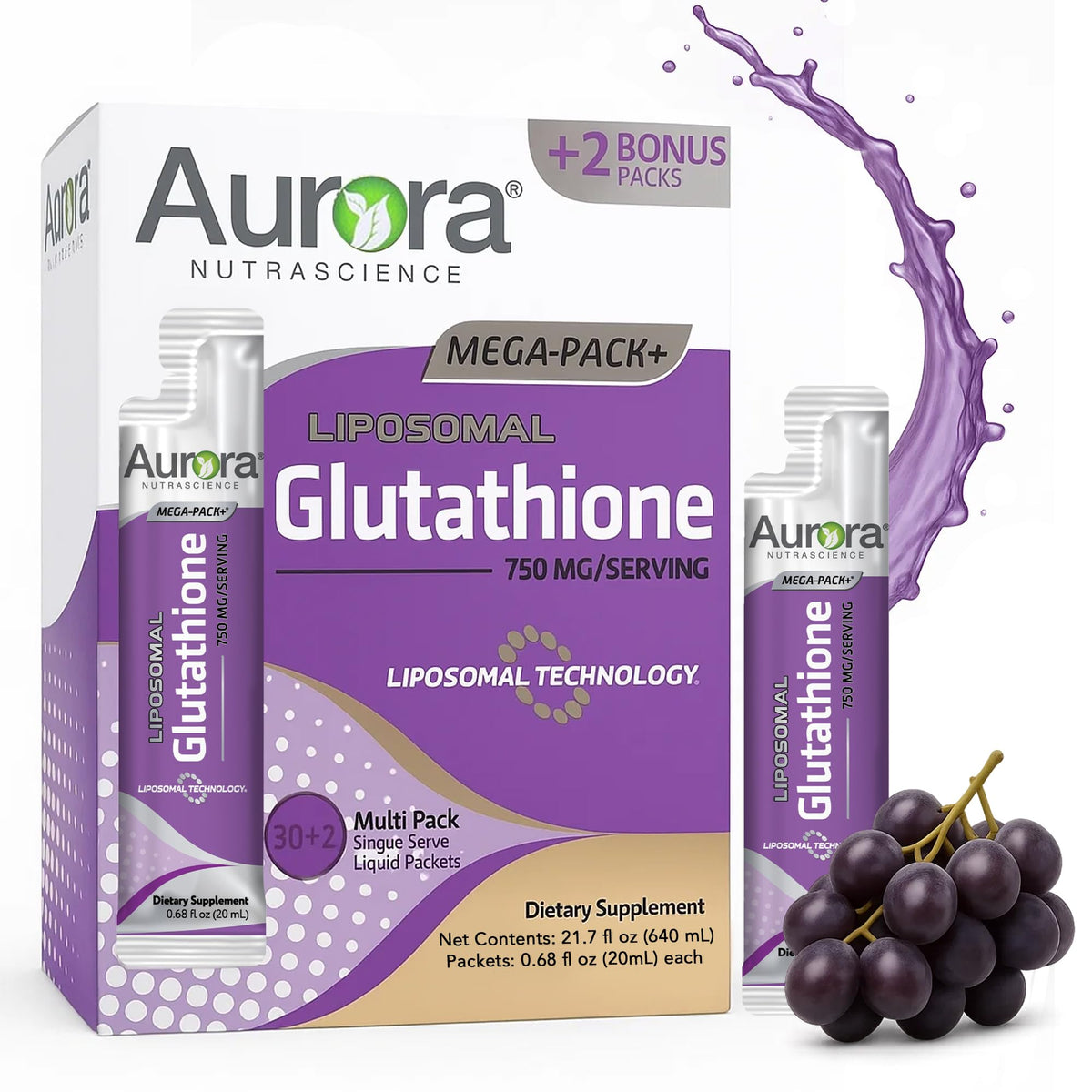 Vida Lifescience Liposomal Glutathione Supplement packet front view