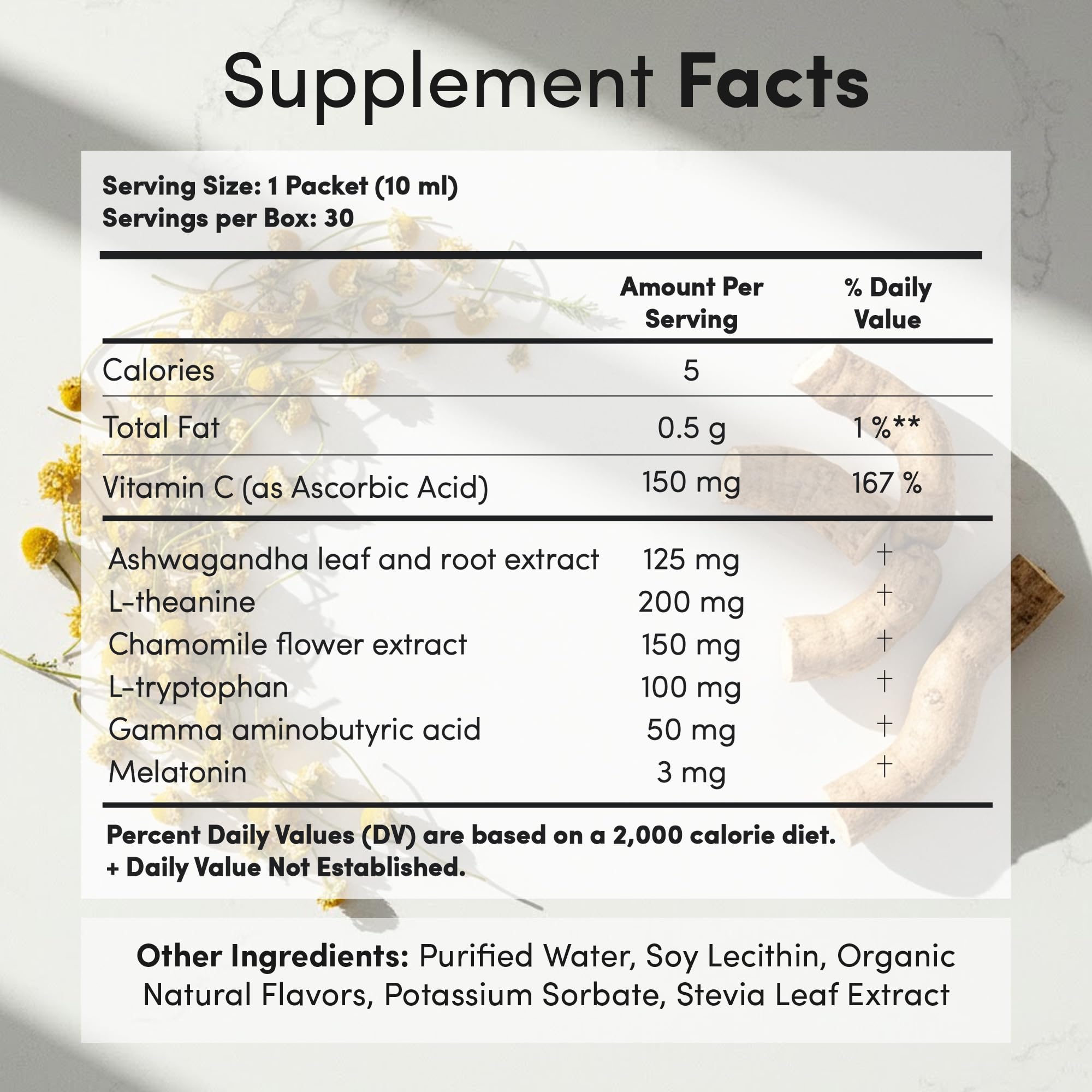 Vida Lifescience Ultra-Liposomal packet contents with ingredients listed