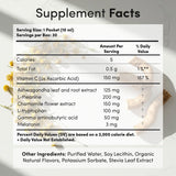 Vida Lifescience Ultra-Liposomal packet contents with ingredients listed