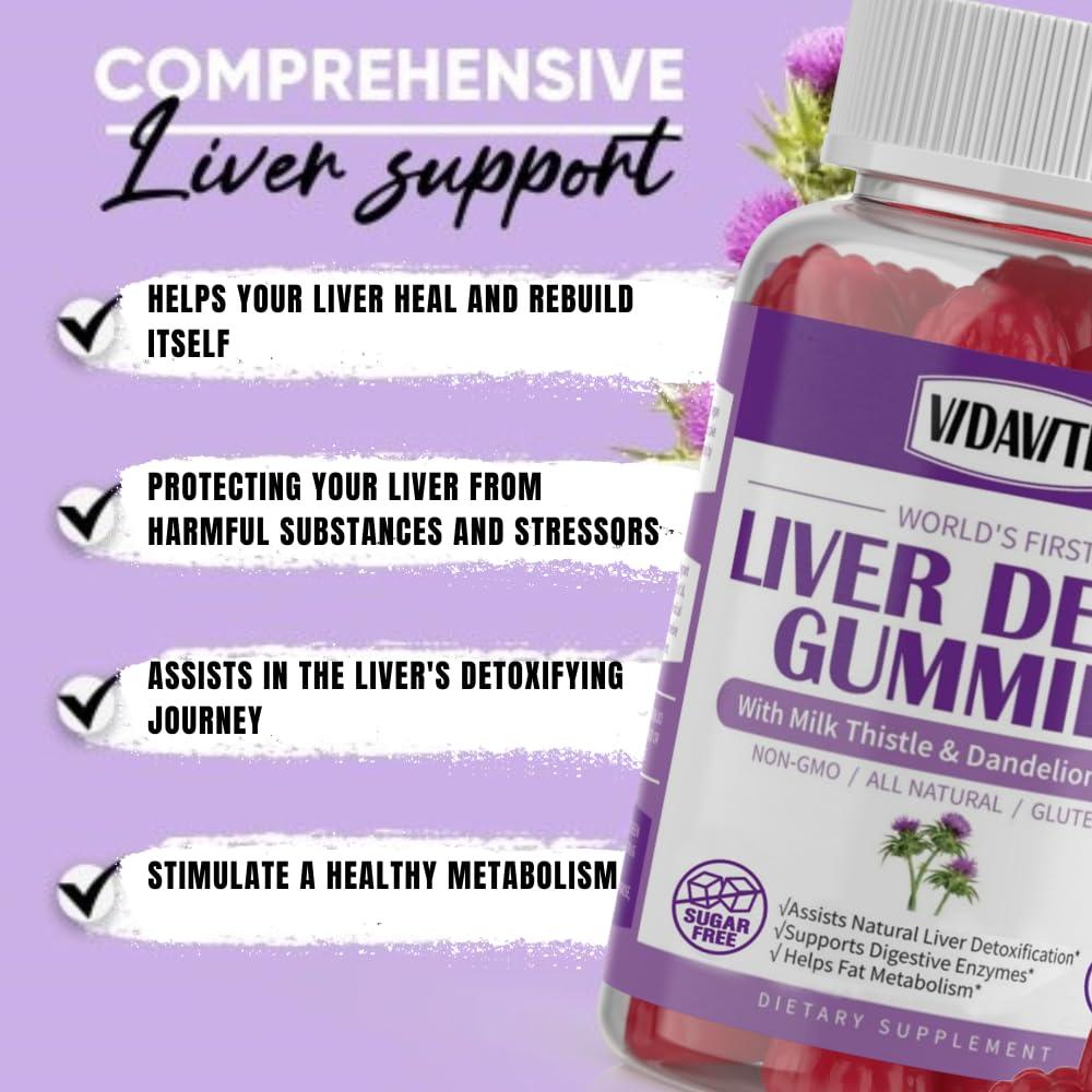 VIDAVITE Milk Thistle Gummies apple candy flavour close-up