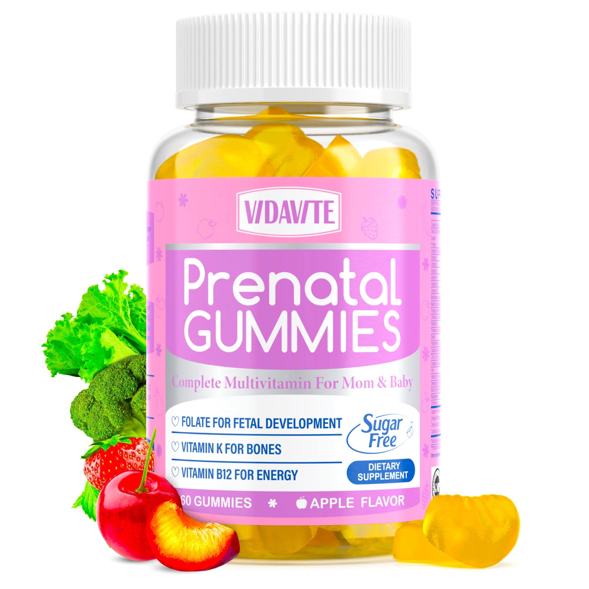 VIDAVITE Organic Prenatal Gummies front view with packaging