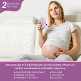 VIDAVITE Organic Prenatal Gummies side view with nutritional information